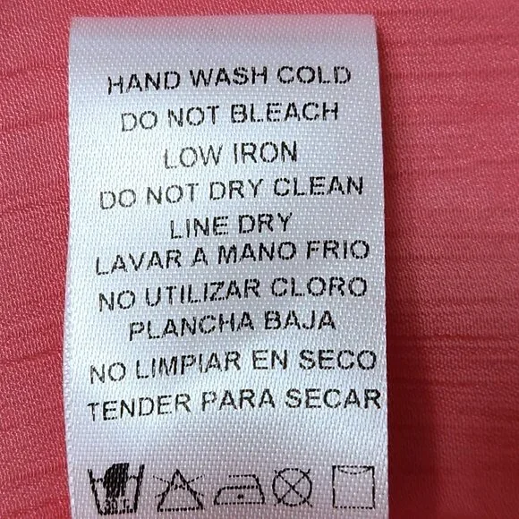 Staccato New Coral Pink Blouse Short Ruffled Sleeves Size L - Picture 8 of 15